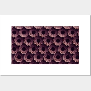 Floral Pattern on lace style in pink-purple color Posters and Art